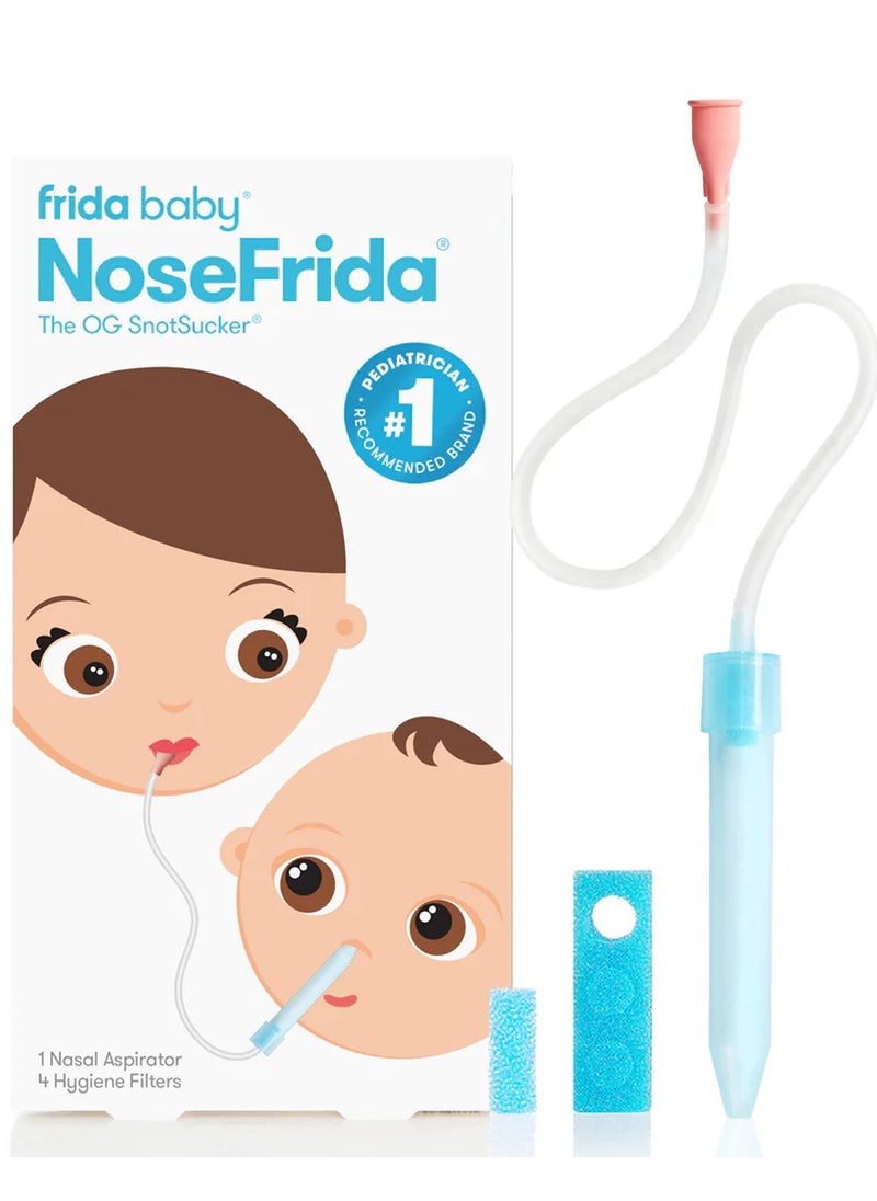 NoseFrida Snotsucker Nasal Aspirator | Made in Sweden | Baby Nose Cleaner with Hygienic Filters | BPA-Free, Safe & Easy to Clean | Pediatrician Recommended Mucus Remover