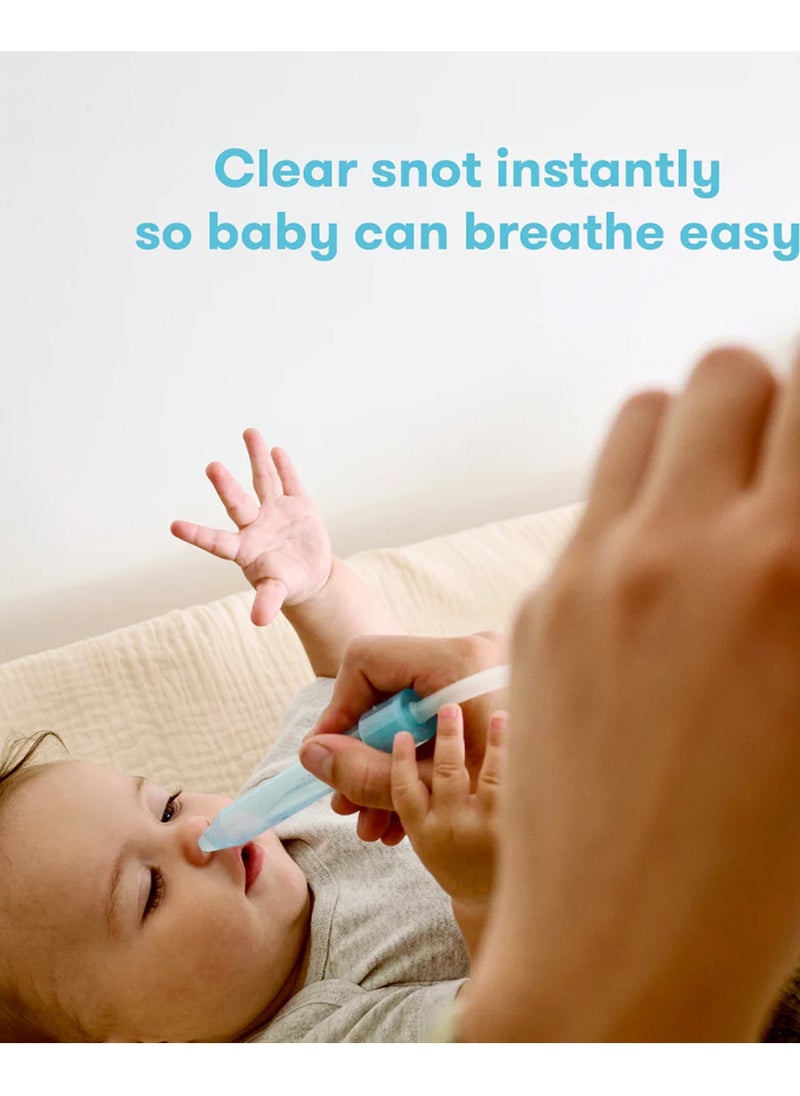 NoseFrida Snotsucker Saline Kit | Made in Sweden | Baby Nasal Aspirator, Saline Spray & 20 Hygiene Filters | Clears Stuffy Noses | Safe, BPA-Free, Pediatrician Recommended