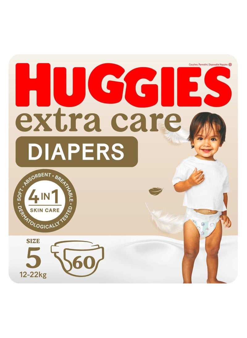 Huggies Extra Care, Size 5, 12 -22 kg, Jumbo Pack, 60 Diapers