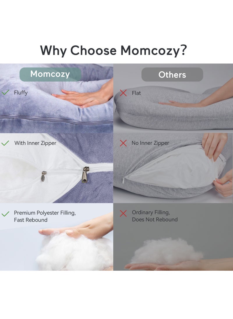 Pregnancy Pillows for Sleeping, U Shaped Full Body Maternity Pillow with Removable Cover - Support for Back, Legs, Belly, HIPS for Pregnant Women, 57 Inch Pregnancy Pillow for Women