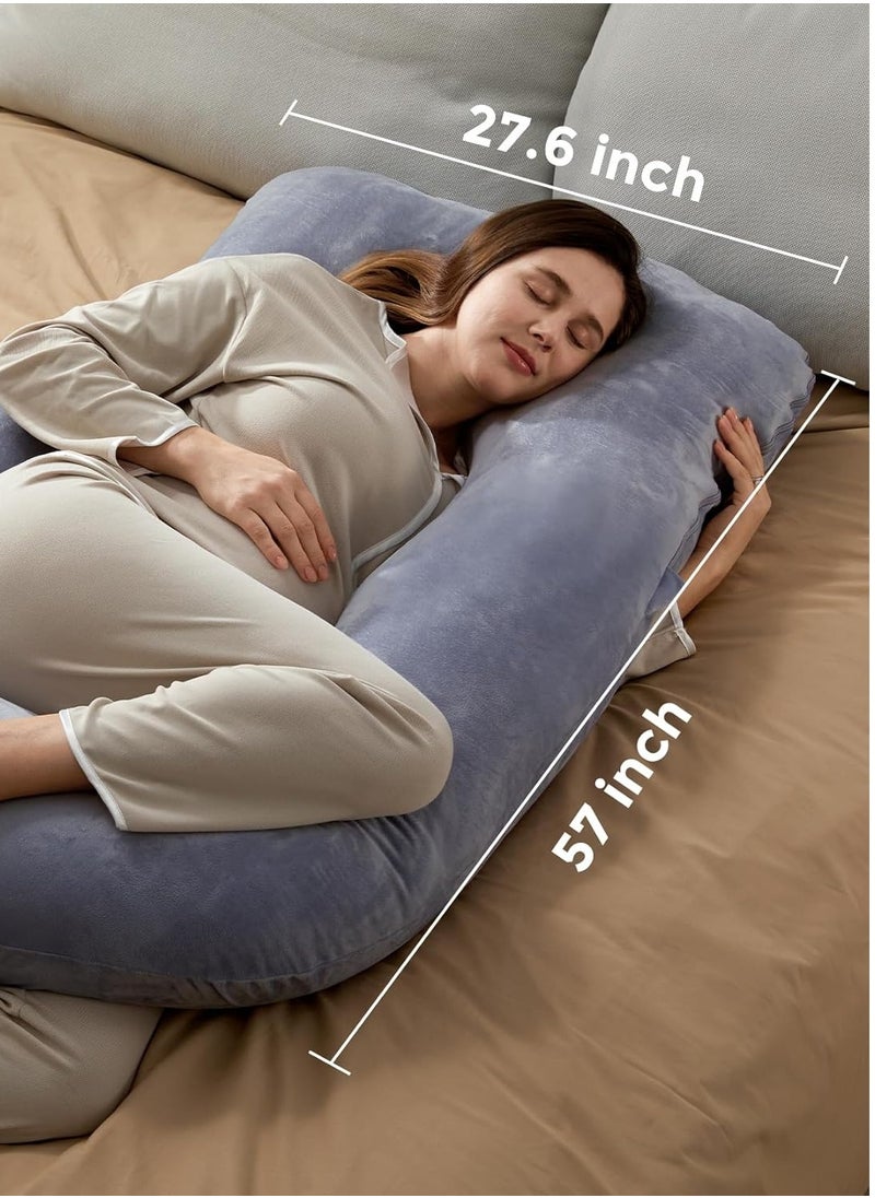 Pregnancy Pillows for Sleeping, U Shaped Full Body Maternity Pillow with Removable Cover - Support for Back, Legs, Belly, HIPS for Pregnant Women, 57 Inch Pregnancy Pillow for Women