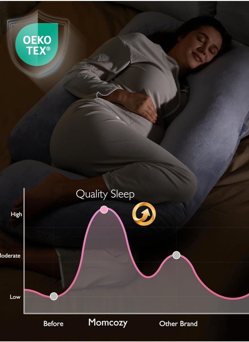 Pregnancy Pillows for Sleeping, U Shaped Full Body Maternity Pillow with Removable Cover - Support for Back, Legs, Belly, HIPS for Pregnant Women, 57 Inch Pregnancy Pillow for Women