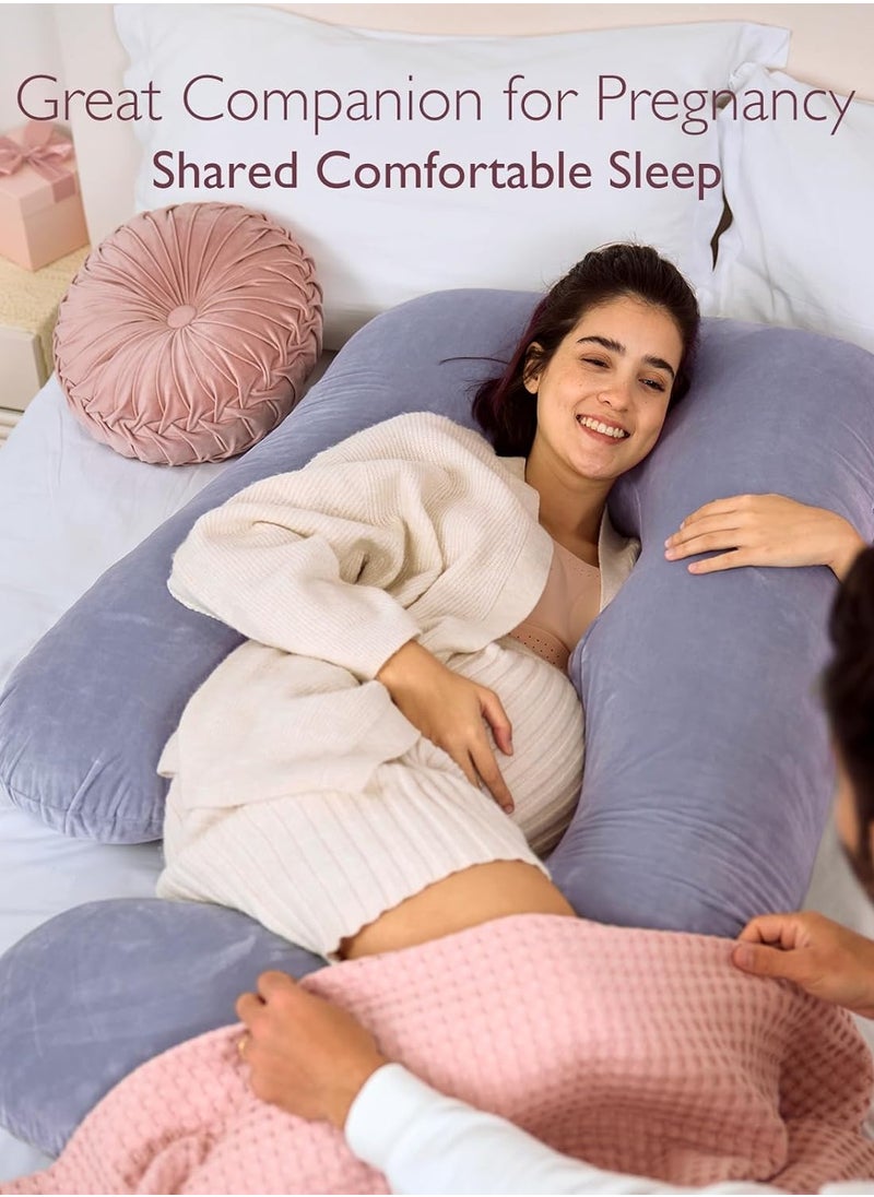 Pregnancy Pillows for Sleeping, U Shaped Full Body Maternity Pillow with Removable Cover - Support for Back, Legs, Belly, HIPS for Pregnant Women, 57 Inch Pregnancy Pillow for Women