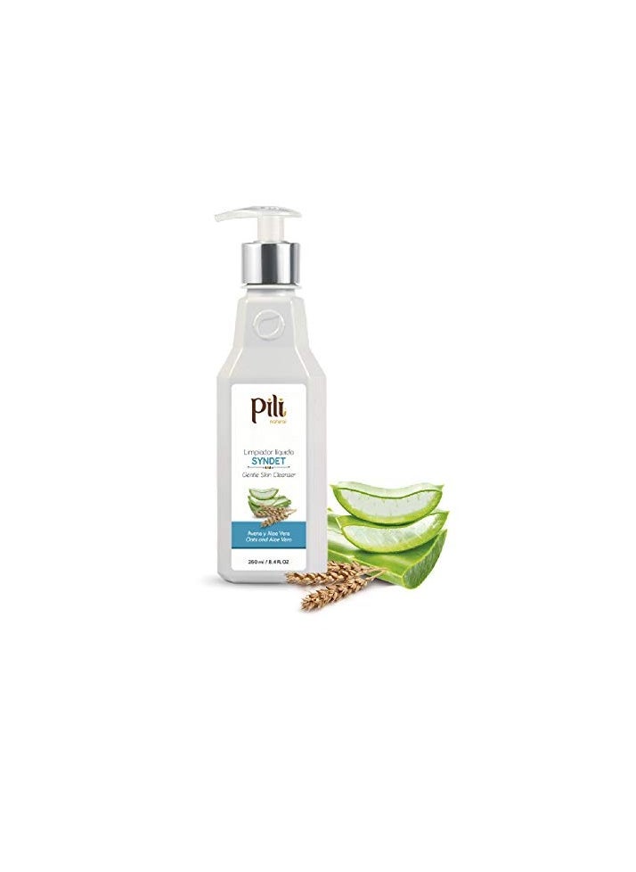 Pili Natural Syndet - Gentle Skin Cleanser with Oatmeal and Aloe Vera - Hypoallergenic cleanser for sensitive skin - 8.4 Fl.oz