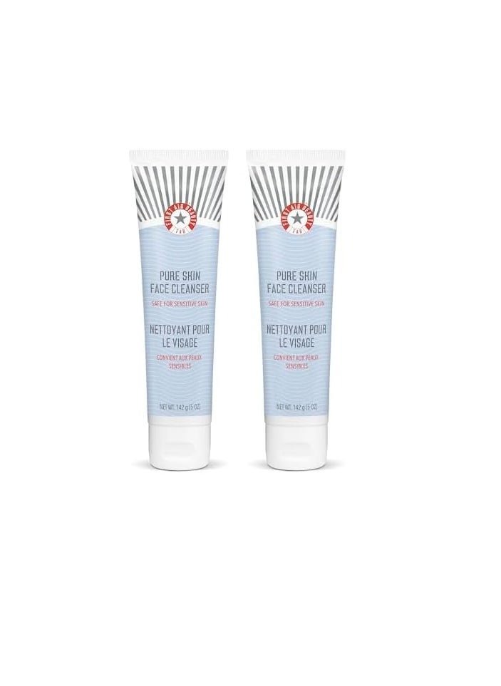 First Aid Beauty Pure Skin Face Cleanser, Sensitive Skin Cream Cleanser with Antioxidant Booster, 5 oz. (Pack of 2)
