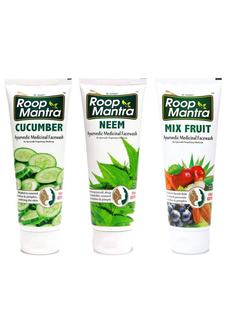 Face Wash Combo (Cucumber Face Wash + Neem Face Wash + Mix Fruit Face Wash), 115ml