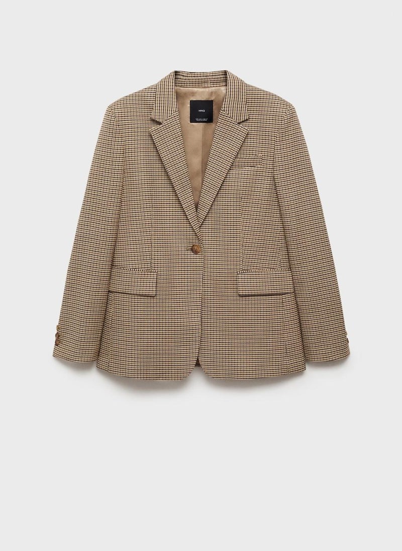 Straight-Fit Micro-Houndstooth Jacket