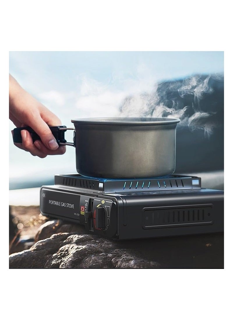 DENX Portable Gas Stove DX1763 – Dual Use, 2.8kW High Power, Windproof, Adjustable Temperature, Compact & Lightweight, Ideal for Camping, Travel, Picnics & Outdoor Cooking