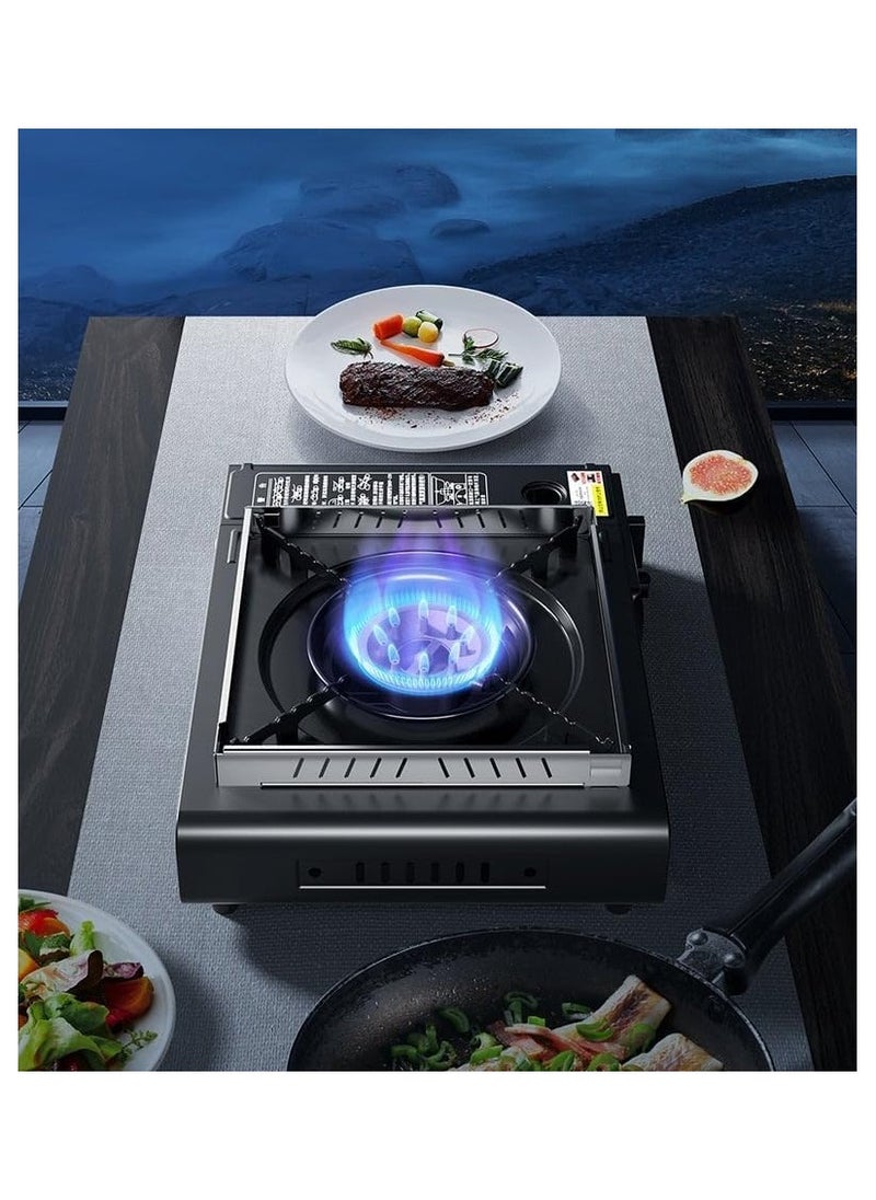 DENX Portable Gas Stove DX1763 – Dual Use, 2.8kW High Power, Windproof, Adjustable Temperature, Compact & Lightweight, Ideal for Camping, Travel, Picnics & Outdoor Cooking