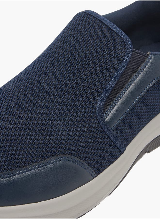 Men Panelled Slip-On Loafers with Pull Tabs