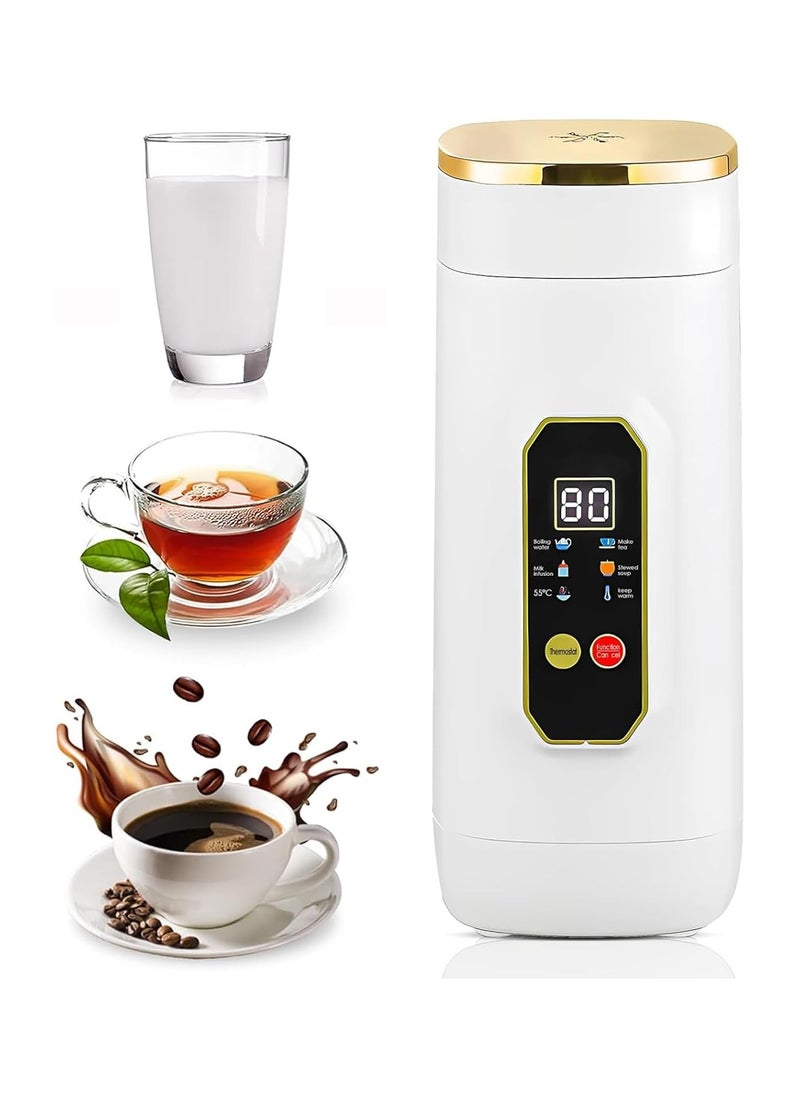 Electric Kettle,650ml Travel Portable Kettle,Hot Water Boiler with 6 Temperature Control, 316 Stainless Steel Water Heater with Auto Shut-Off & Boil Dry Protection, Small Electric Water Kettle