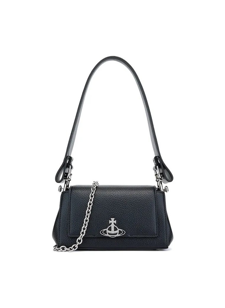 Alligator embossed calf-skin underarm Bag Baguette Bag Shoulder tote small women's black