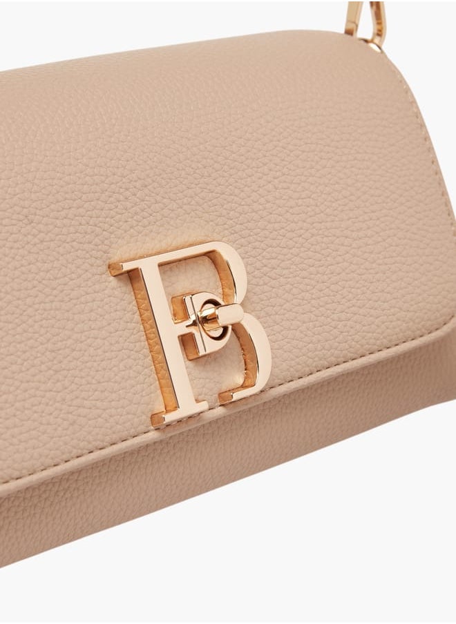 Women's Logo Accent Crossbody Bag with Twist Lock Closure and Detachable Strap