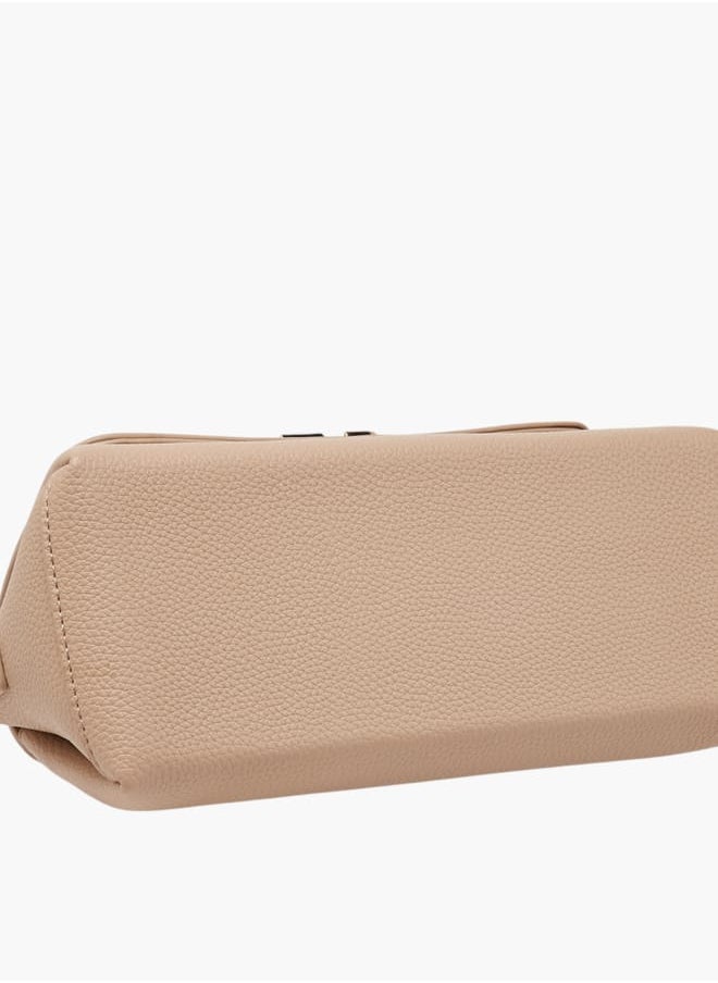 Women's Logo Accent Crossbody Bag with Twist Lock Closure and Detachable Strap