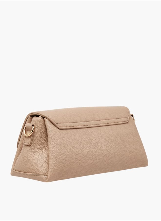Women's Logo Accent Crossbody Bag with Twist Lock Closure and Detachable Strap