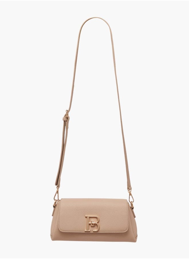 Women's Logo Accent Crossbody Bag with Twist Lock Closure and Detachable Strap