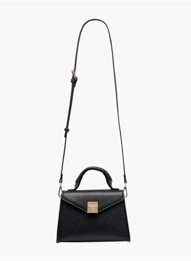 Women Floral Bella Textured Satchel Bag with Detachable Strap and Flap Closure