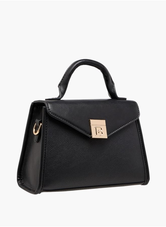 Women Floral Bella Textured Satchel Bag with Detachable Strap and Flap Closure