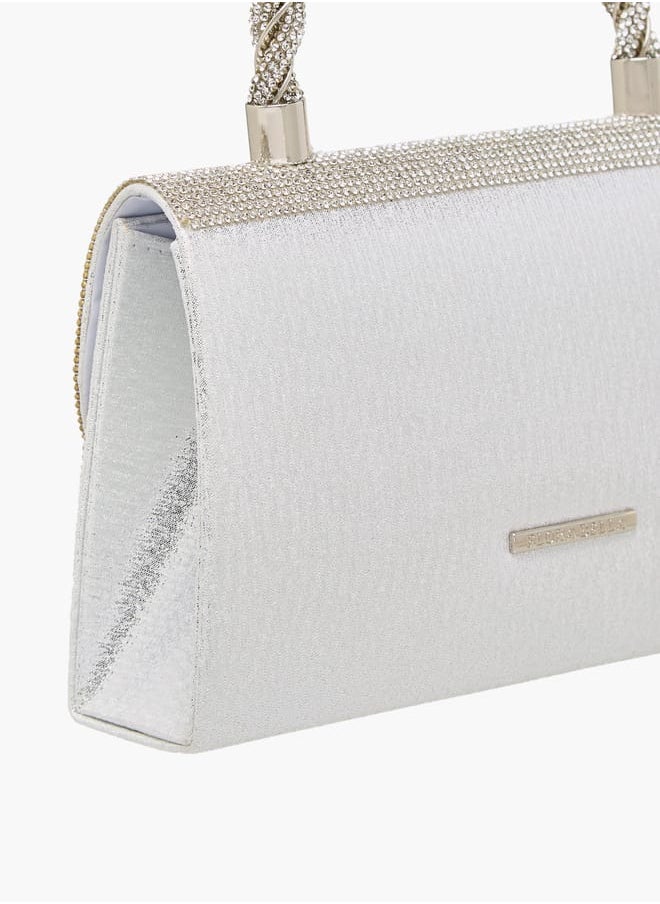 Women's Studded Satchel Bag with Handle and Chain Strap