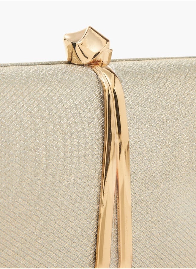 Women's Textured Clutch with Twist Lock Closure