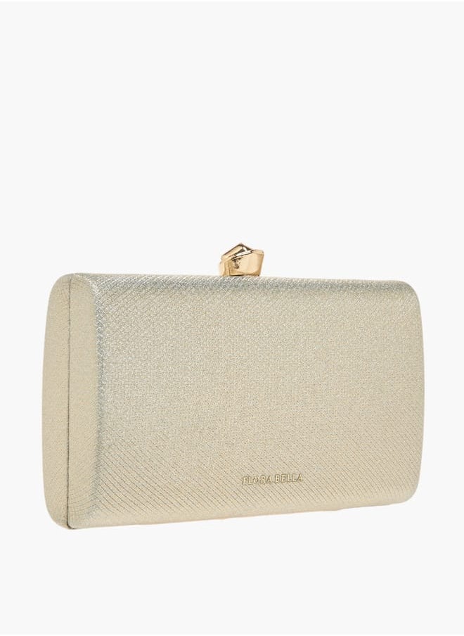 Women's Textured Clutch with Twist Lock Closure