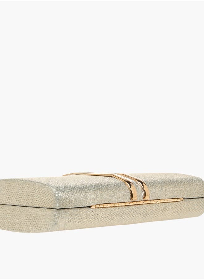 Women's Textured Clutch with Twist Lock Closure