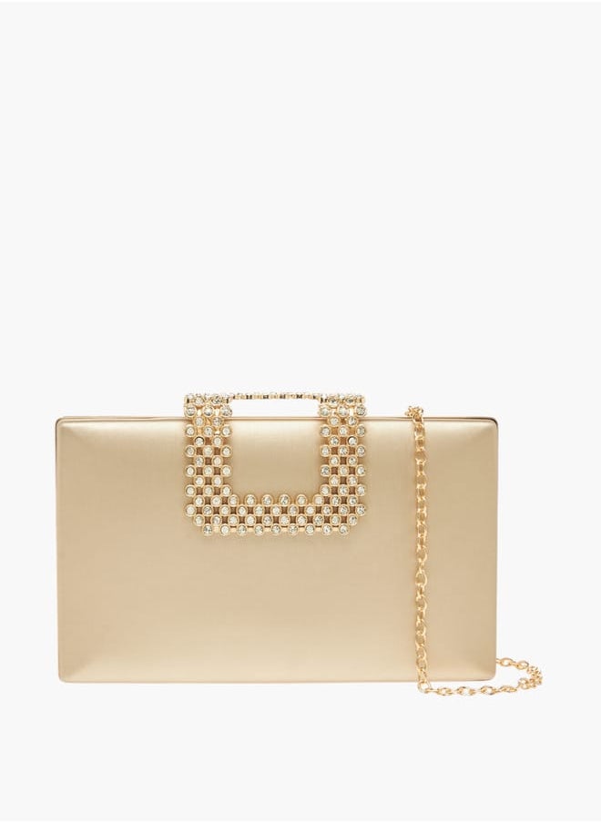 Women's Embellished Clutch with Chain Strap