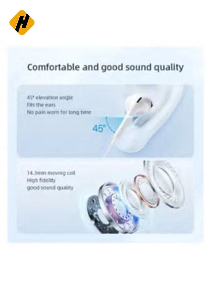 HiFi Bass Wired Earbuds with Mic – Universal Type-C & 3.5mm Compatibility for Samsung, Xiaomi, iPad