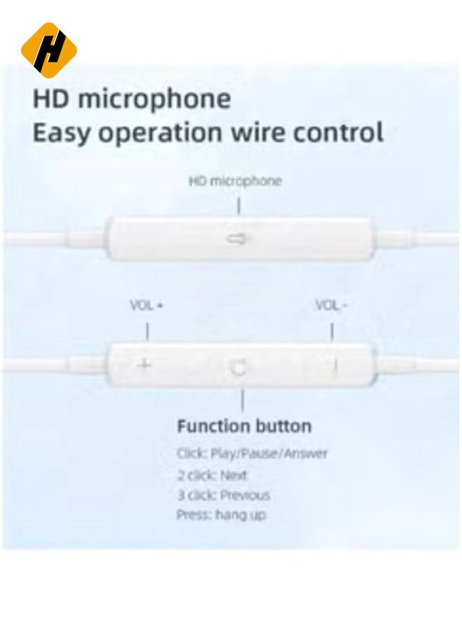 HiFi Bass Wired Earbuds with Mic – Universal Type-C & 3.5mm Compatibility for Samsung, Xiaomi, iPad