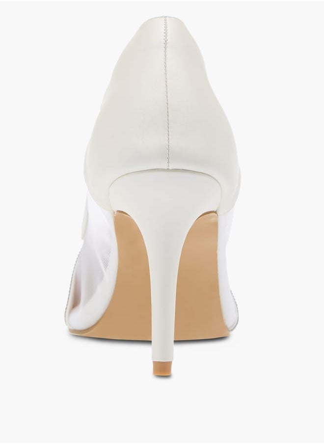 Womens Metallic Stilettos With Rhinestones And Slip On Closure