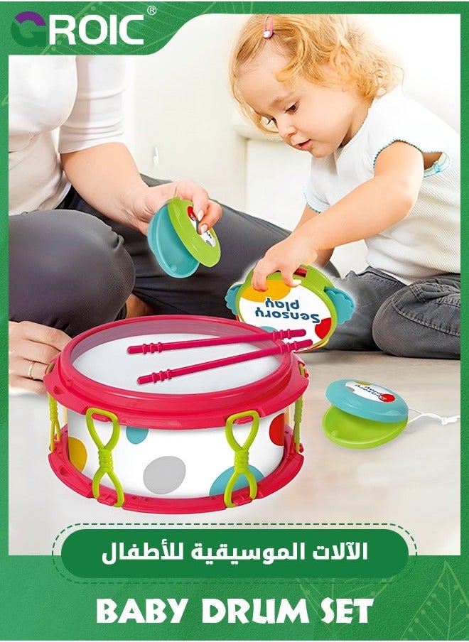 6 Pcs Baby Musical Instruments, Toys for Toddlers 1-3, Drum Set Kids Preschool Educational Toy Instruments Birthday Gifts Boys Girls