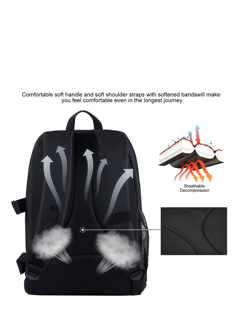 Outdoor Backpack, Portable Waterproof Bag, Scratch-proof Dual Shoulders Backpack, for DSLR Camera, Sports Camera, Tripod and Other Photography Accessories, Grey