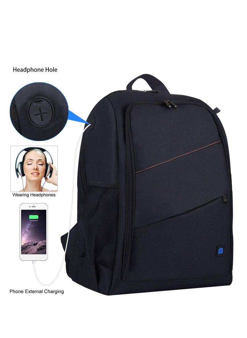 Outdoor Backpack, Portable Waterproof Bag, Scratch-proof Dual Shoulders Backpack, for DSLR Camera, Sports Camera, Tripod and Other Photography Accessories, Grey