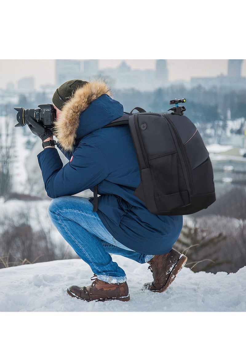 Outdoor Backpack, Portable Waterproof Bag, Scratch-proof Dual Shoulders Backpack, for DSLR Camera, Sports Camera, Tripod and Other Photography Accessories, Grey