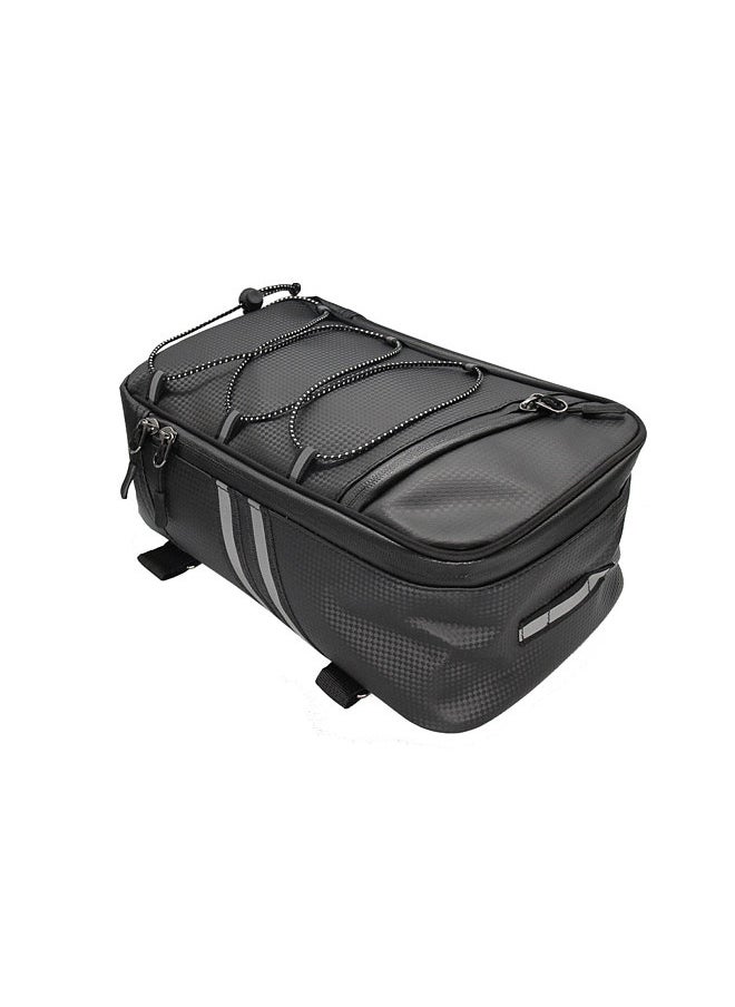 Bike Rack Rear Carrier Bag, Trunk Bag, PU Leather, Waterproof, 9L Large Capacity