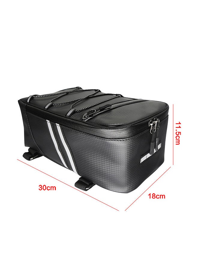 Bike Rack Rear Carrier Bag, Trunk Bag, PU Leather, Waterproof, 9L Large Capacity