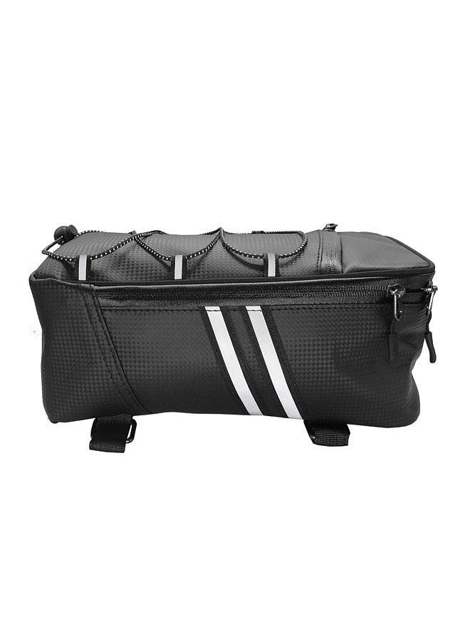 Bike Rack Rear Carrier Bag, Trunk Bag, PU Leather, Waterproof, 9L Large Capacity