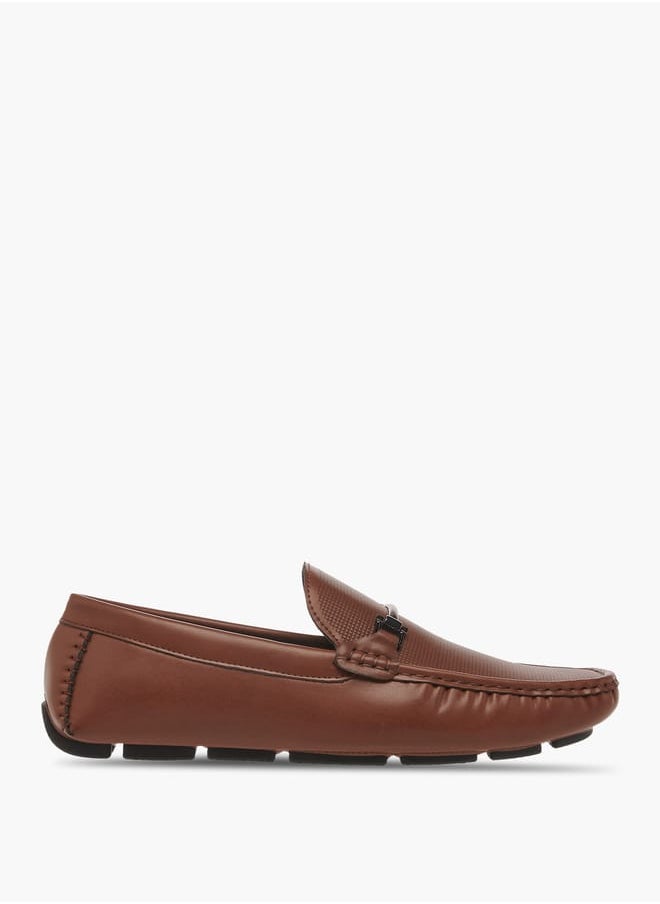 Men Metal Accent Slip-On Moccasins