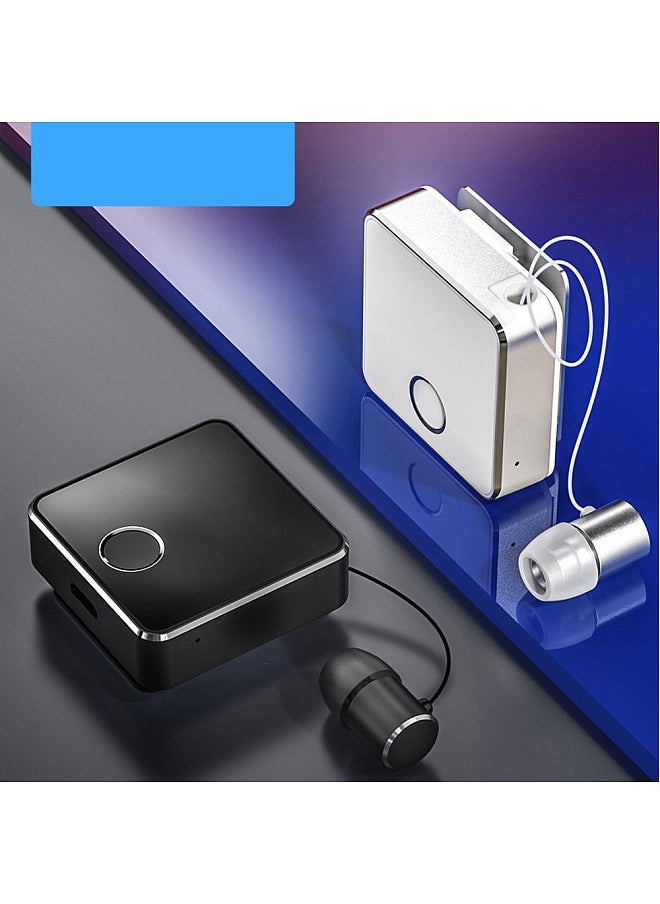 F1 Bluetooth 5.0 Headphones, Clip-on Wireless Headphone, Cable Retractable Earphone, Music Headsets, Vibration Alert, Hands-free, with Mic, Multi-point Connection