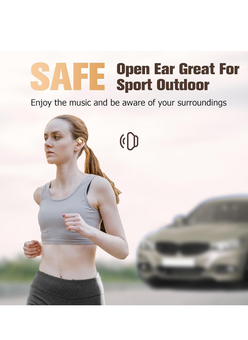 Open Ear Headphones Air Bone Conduction Earbuds Wireless Bluetooth Sports Open Ear Running Buds Over Ear Earbuds Conducting Earphones That Don't Go in Your Ear Wireless Ear Hanging Bluetooth Headset