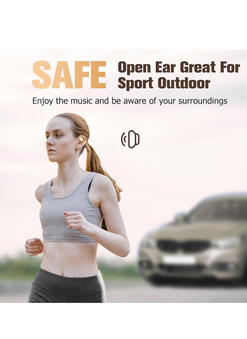 Open Ear Headphones Air Bone Conduction Earbuds Wireless Bluetooth Sports Open Ear Running Buds Over Ear Earbuds Conducting Earphones That Don't Go in Your Ear Wireless Ear Hanging Bluetooth Headset