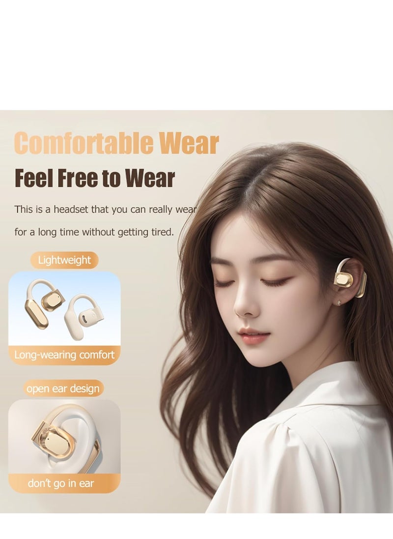 Open Ear Headphones Air Bone Conduction Earbuds Wireless Bluetooth Sports Open Ear Running Buds Over Ear Earbuds Conducting Earphones That Don't Go in Your Ear Wireless Ear Hanging Bluetooth Headset