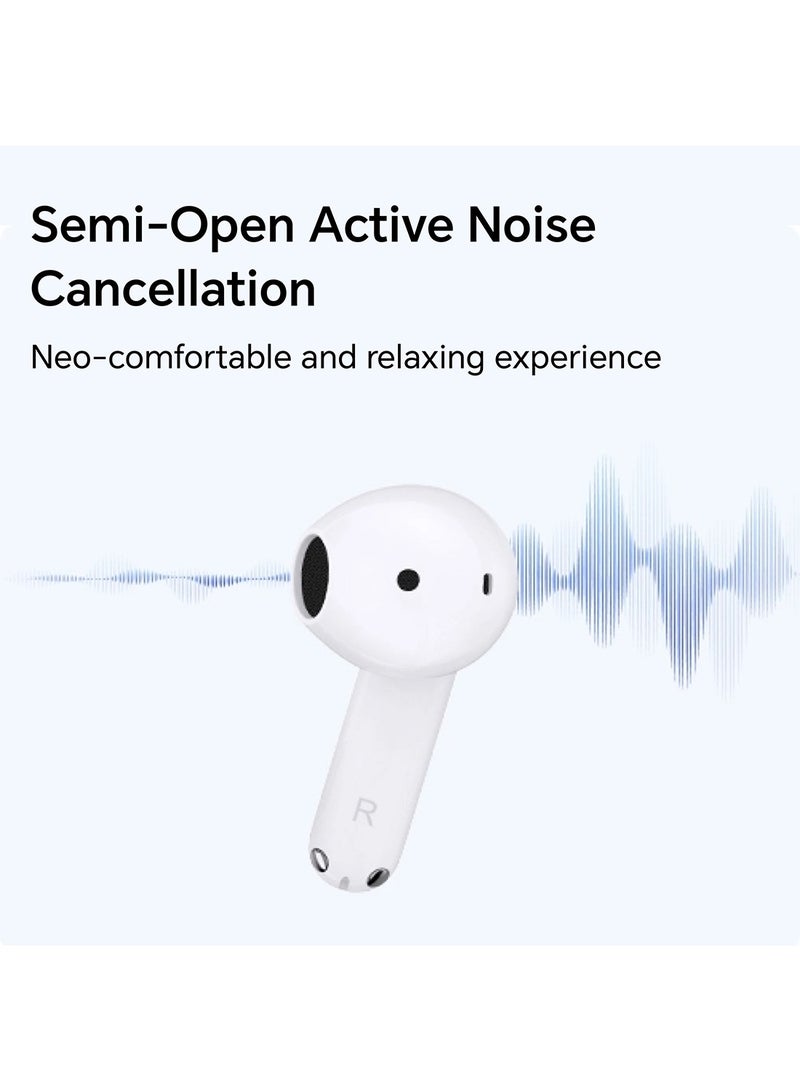 Choice Earbuds X7e Semi-Open Noise Cancelling, 40 Hour Long Battery Life, Enhanced Spatial Surround Sound, TWS Earphones, White