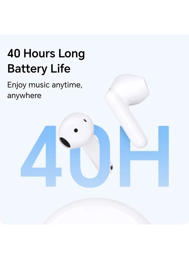Choice Earbuds X7e Semi-Open Noise Cancelling, 40 Hour Long Battery Life, Enhanced Spatial Surround Sound, TWS Earphones, White