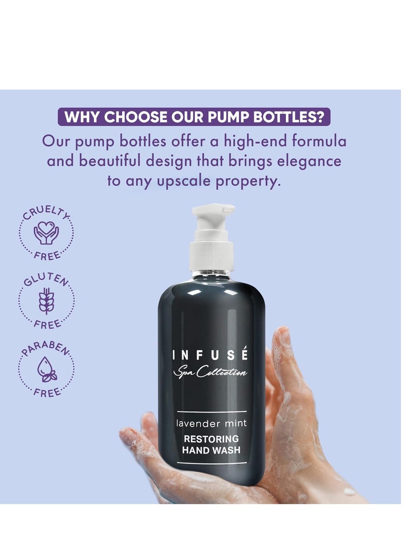 Terra Pure Infuse Lavender Mint Hand Wash | Spa Collection | Hotel Amenities in Pump Bottle | 10.14 oz. / 300 ml (Single Bottle)