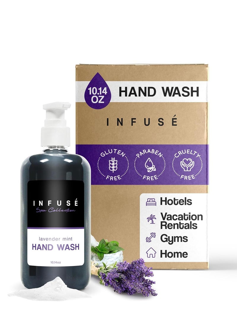 Terra Pure Infuse Lavender Mint Hand Wash | Spa Collection | Hotel Amenities in Pump Bottle | 10.14 oz. / 300 ml (Single Bottle)