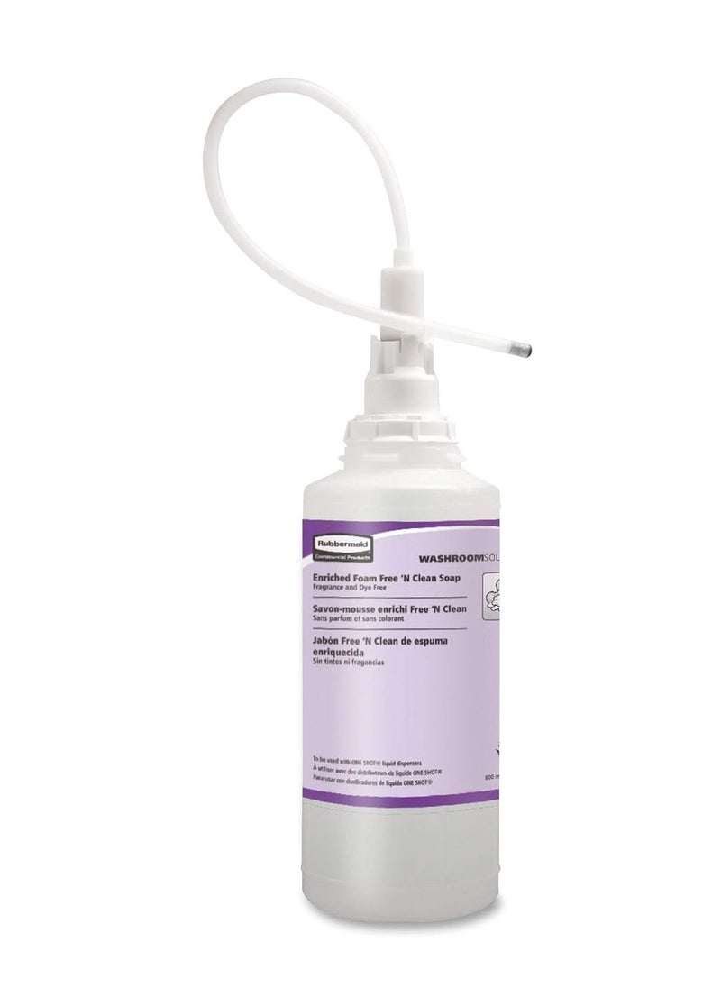 Rubbermaid Commercial Products OneShot Dye & Fragrance Free Foam Hand Soap Refill, 800mL, Green Seal Certified, Compatible with RCP's Touchless OneShot Foam Dispensers, for Restrooms