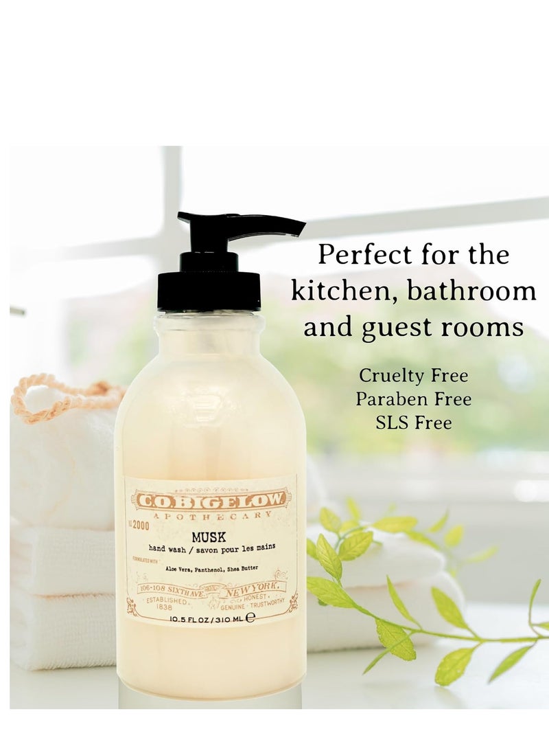 C.O. Bigelow Iconic Collection Musk Hand Wash, with Glycerin, Aloe Vera, Panthenol, and Shea Butter, 10.5 fl oz