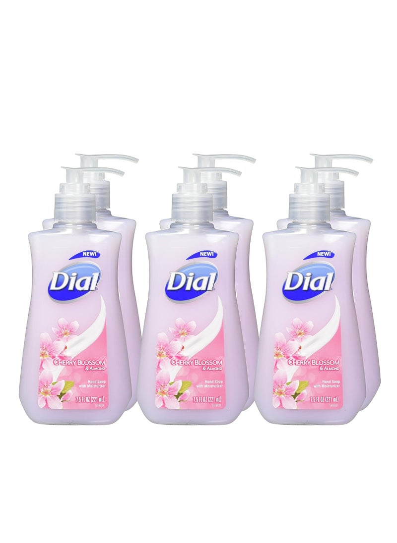 Dial Cherry Blossom & Almond Hand Soap with Moisturizer, 7.5 Fl Oz (Pack of 6)