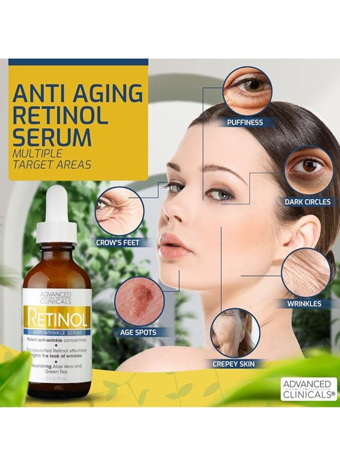 Advanced Clinicals, Retinol Serum, Anti-Wrinkle, 1.75 fl oz (52 ml)